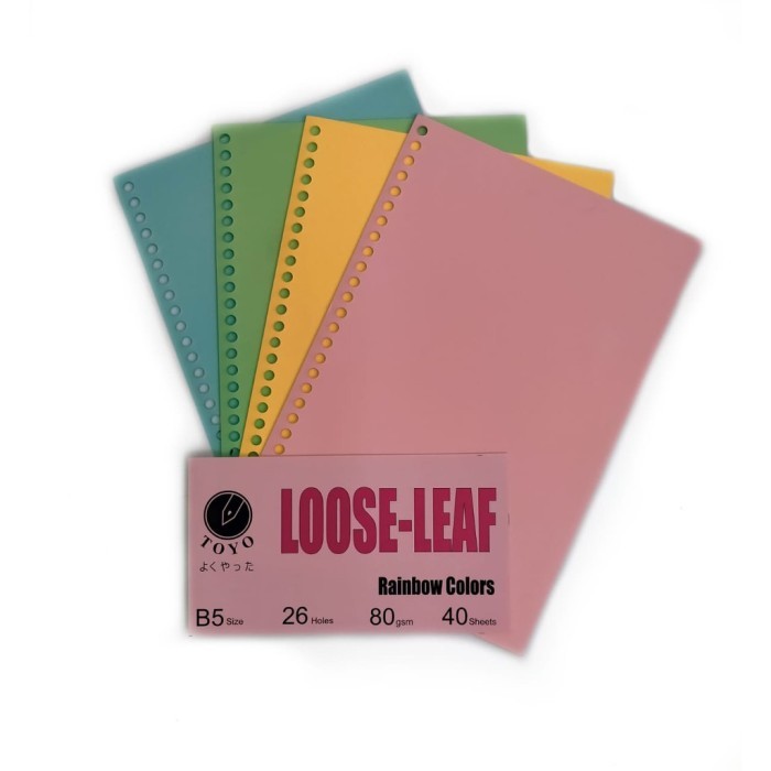 

Amberela - Loose Leaf Kertas Isi Binder B5 26 Ring 80 Gsm Polos Warna Pastel