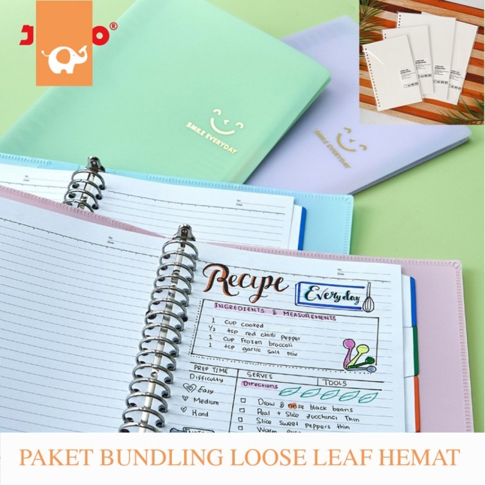

Amberela - Paket Loose Leaf Binder Joyko A5 Dan Refill Kertas Binder