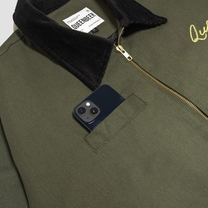 New | Promo Queenbeer - Canvas Work Jacket Nicole Green