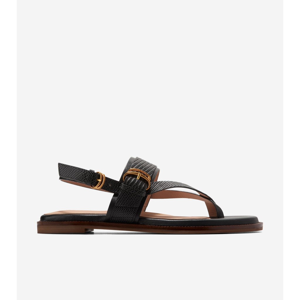 Cole Haan Women Anica Lux Buckle Sandal - Sepatu Wanita (Black)