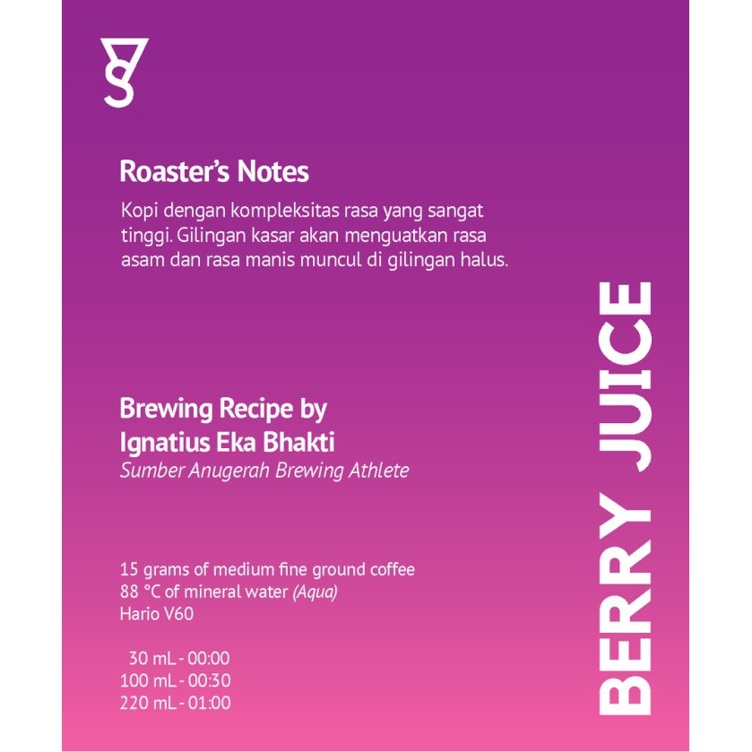 

Berry Juice Single Origin Puntang Natural Sumber Anugerah Coffee