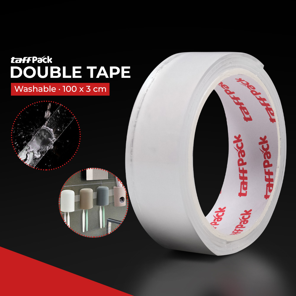 

TaffPACK Double Tape Perekat No Trace Adhesive Washable Sticker 100x3cm - J007