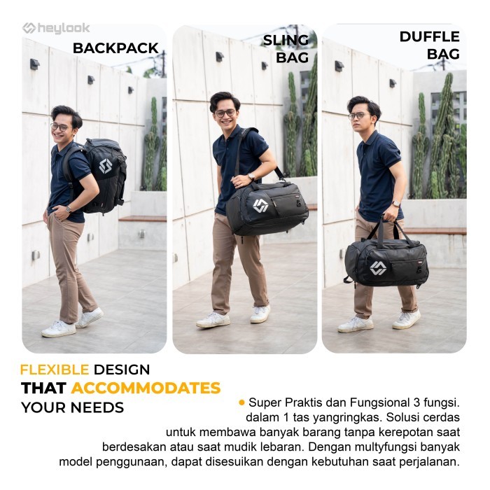 Travelbag Pria WRANGLER Tas Gym Duffle Bag Tas Fitness Tas Futsal