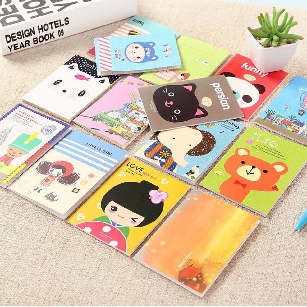 Toko1234. Buku Tulis Mini Motif Kartun Cartoon Mini Note Book Buku Catatan Memo Pad Lucu Buku Tulis
