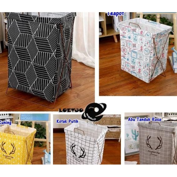 Keranjang Laundry Bag Besar Besi Keranjang Baju Pakaian Kotor 699