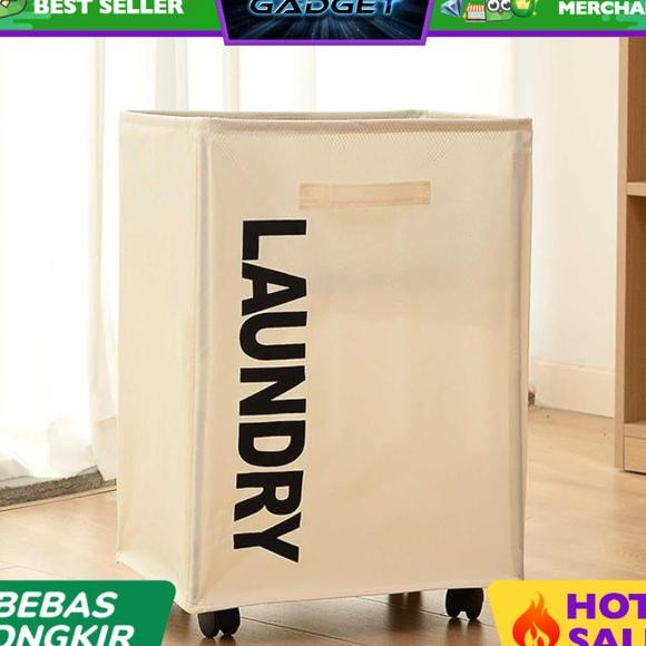 Zest Keranjang Baju Kotor Besar + Roda Laundry Bag Foldable 75L
