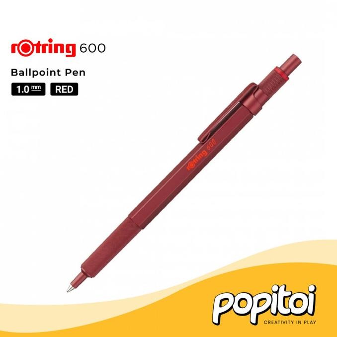 

NEW ROtring 600 Series Ballpoint Pen 1.0 mm Pulpen Metal - RED
