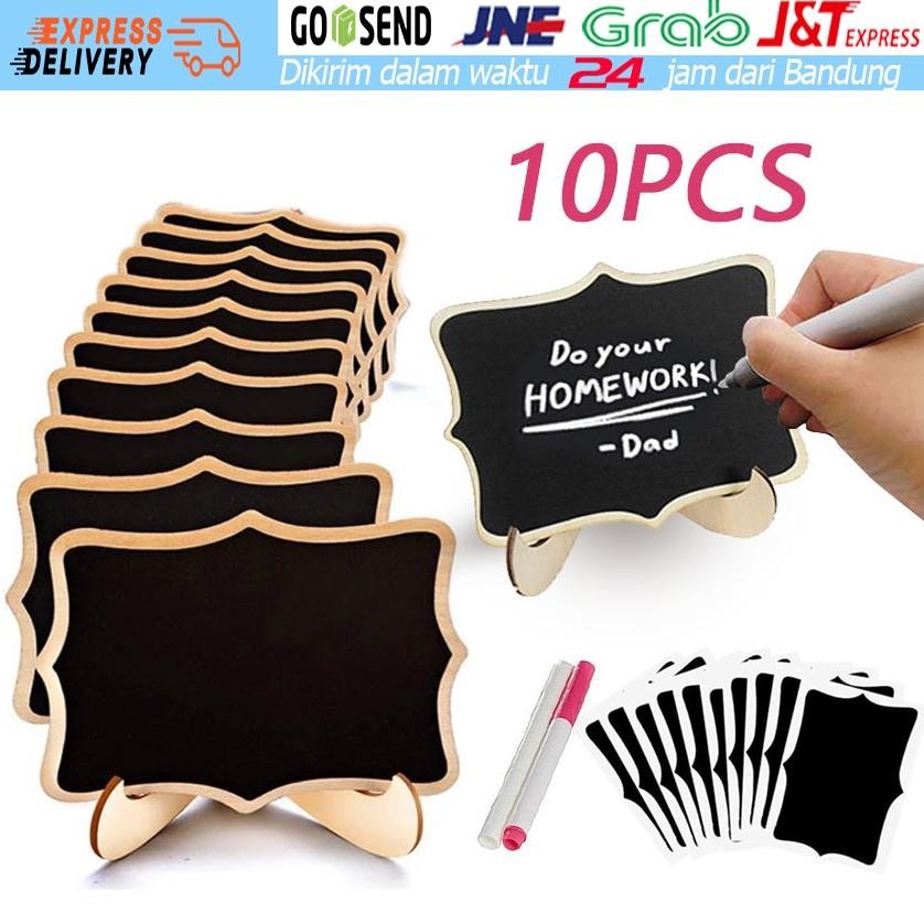 

VE29 SET 10PCS Papan Tulis Kapur Kecil / Mini Chalkboard / Papan Kapur Menu Cafe / Papan RESERVED Hemat