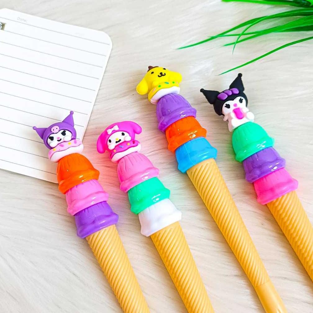 

JH85 (12 PCS) PULPEN SANRIO ICE CREAM ES KRIM PEN BOLPEN PENA CINAMOROLL PURIN MELODY KUROMI Original