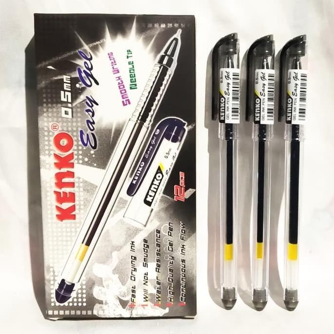 

re-65 KENKO PULPEN EASY GEL 0.5MM HITAM / BIRU HARGA PER LUSIN ISI 12PCS Viral