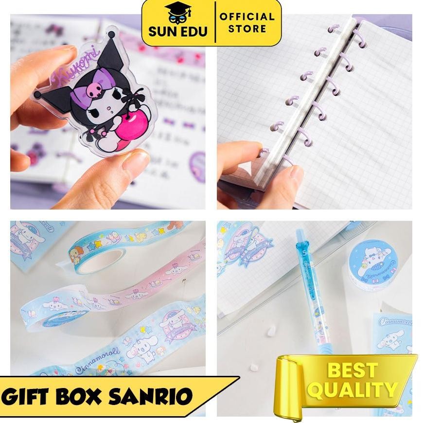 

ter-98 6 in 1 gift set ORI journal box sanrio/ High quality hampers party kuromi Berkualitas