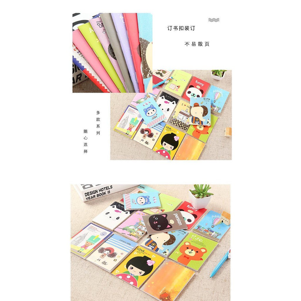 

FLASHmall R038 Buku Tulis Mini Cartoon Note Book Kartun Catatan Memo Pad Lucu Anak Sekolah ImporT