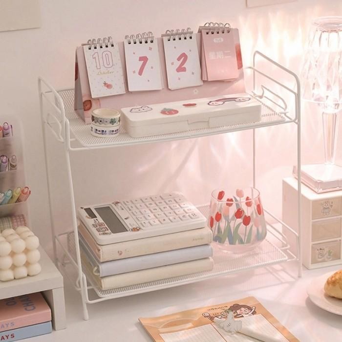 Rak Besi 2 Susun Serbaguna Keranjang 2 Susun