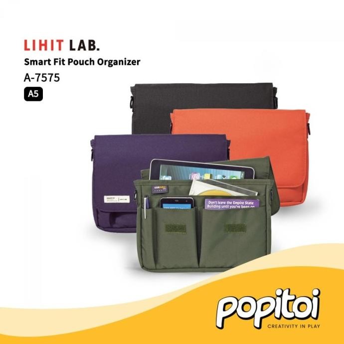 

Lihit Lab A-7575/7577 Smart-Fit Pouch Organizer A4 A5 Tas Selempang