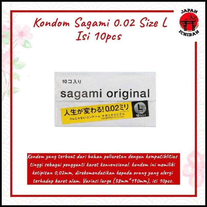 Kondom Sagami 0.02 Isi 10Pcs Size L - Sagami Condom Original Japan