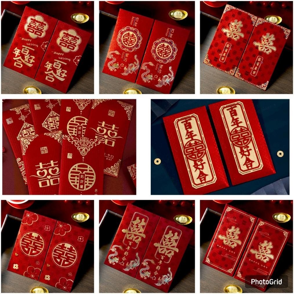 

(6LBR) KERTAS ANGPAO WEDDING GLITER PANJANG WEDDING SHANGJIT BAHAN TEBAL PREMIUM baru