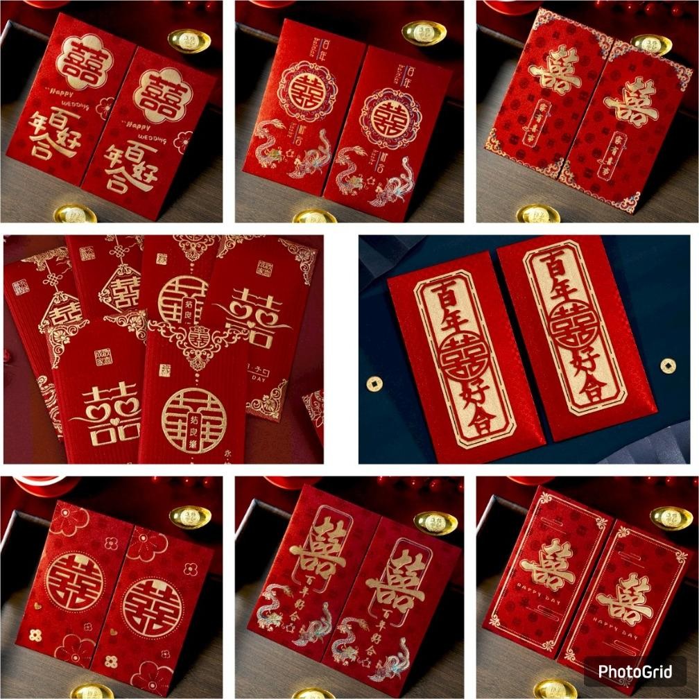 

(6LBR) KERTAS ANGPAO WEDDING GLITER PANJANG WEDDING SHANGJIT BAHAN TEBAL PREMIUM baru