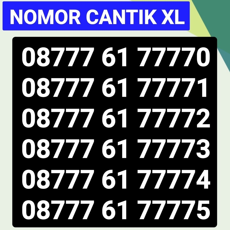 Nomor Cantik XL 77777 Nomer Cantik Kartu Perdana XL 77777