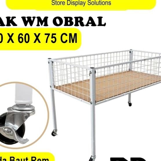 Rak Obral Wiremesh 60X120Cm Box Wagon Keranjang Serbaguna