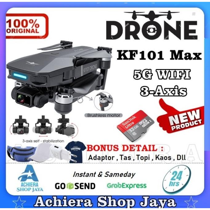 Kf101 Max Drone 4K 3 Axis Eis Camera Gps Fpv 5G Wifi 3Km Upgrade Pro Murah