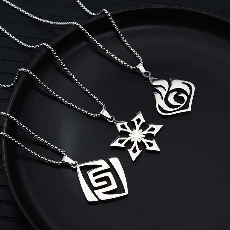 Termurah Liontin Vision Genshin Kalung Rantai Titanium Steel