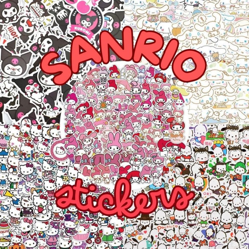 

[PaPaPa] - COD - (100pcs) Sticker Karakter Lucu Murah Kuromi, Melody, Cinnamoroll, Hello Kitty, Pochacho untuk DIY Deco Journal