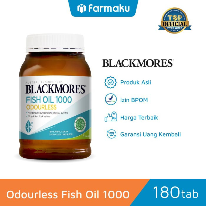 Blackmores Odourless Fish Oil 1000 Botol 180 Capsule - (Variasi)