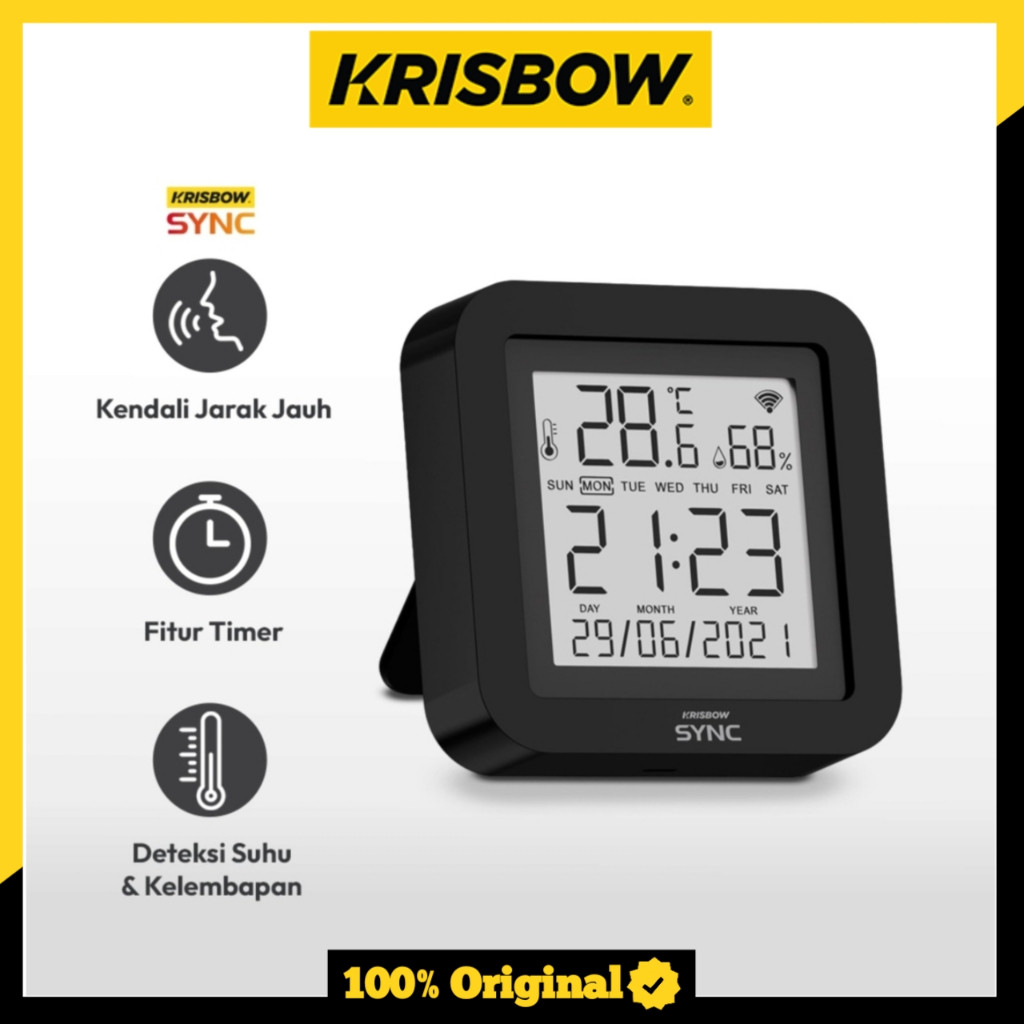 Krisbow Sync Alat Ukur Temperature & Kelembapan Smart Wifi Ir