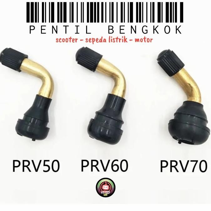 Pentil Bengkok / Lengkung Tubeless Scooter Sepeda Listrik Motor Part Original