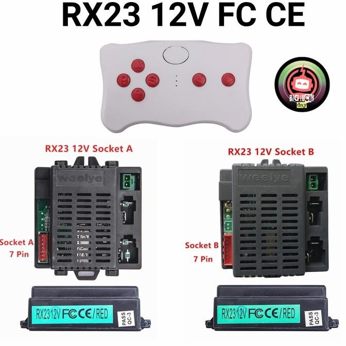 Remot Receiver Weelye Rx23 12V 7Pin Fc Ce Soket A / Soket B Remote Tx1 Original