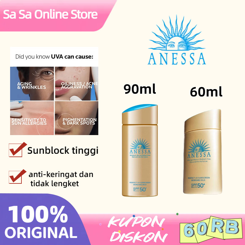 Anessa Sunscreen 60ml/90ml/sunscreen tone up spf 50 pa ++++/ UV Sunscreen Skincare Milk/anessa sunsc