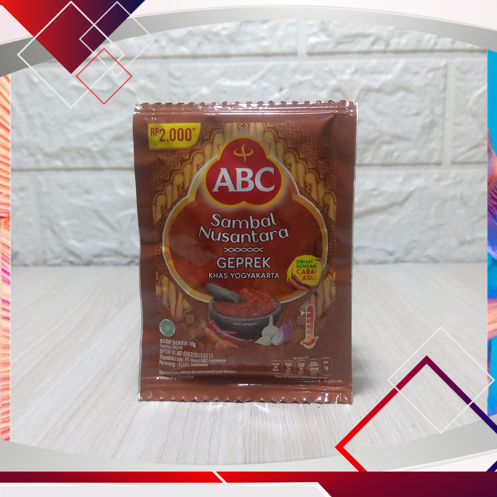 

ABC Sambal Nusantara Geprek Sachet 18gr .