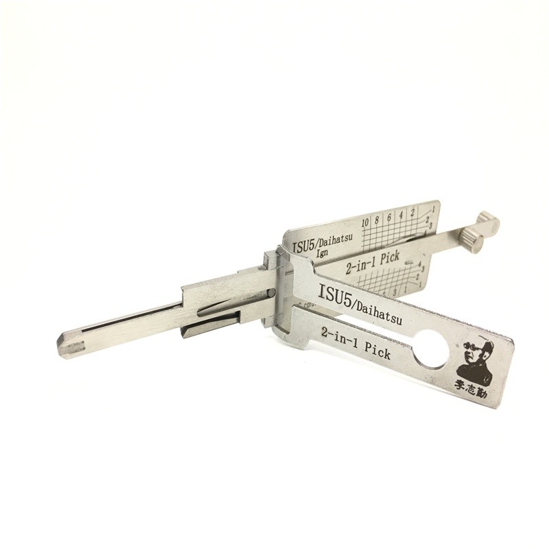 Lishi 2-In-1 ISU5 Daihatsu Ign Asli untuk Isuzu Set Alat Tukang Kunci Pemetik Pintu Mobil Otomatis C