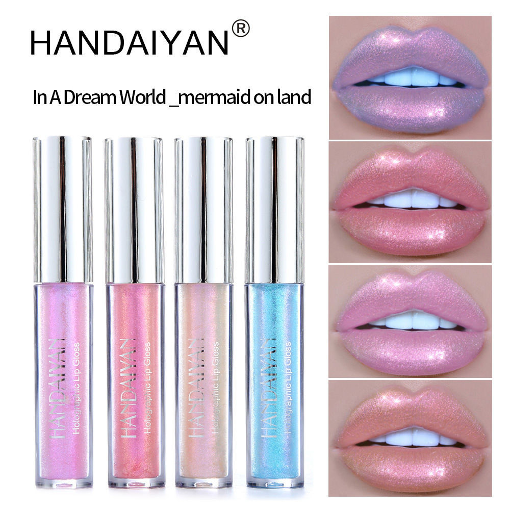 Lip Gloss Terpolarisasi, Lip Gloss Gaya Eropa dan Amerika Lipstik Lapisan Mutiara Metalik Air Mata U