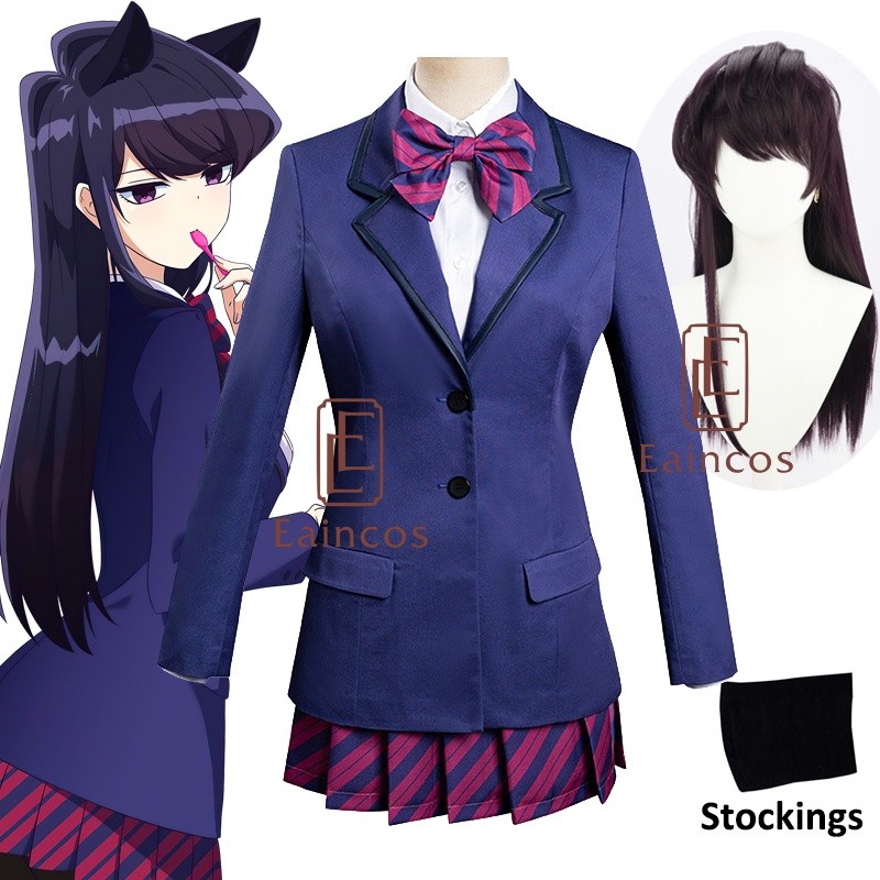 Kostum Cosplay Anime Komi Tidak Dapat Berkomunikasi Shouko Komi Seragam Sekolah Anak Perempuan Komi 