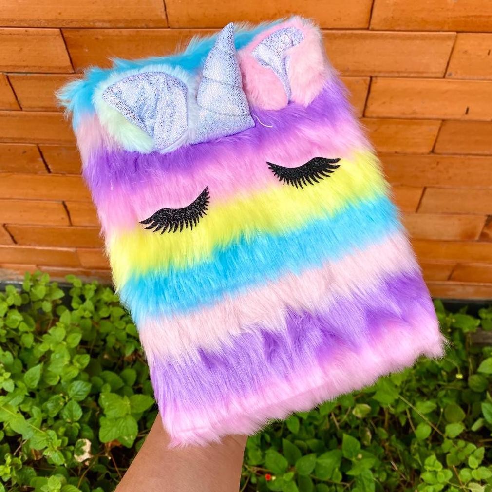 

VIRAL Notebook Bulu Diary Unicorn Bulu Fur Squishy Buku Tulis Anak Kuda Pony gd-8