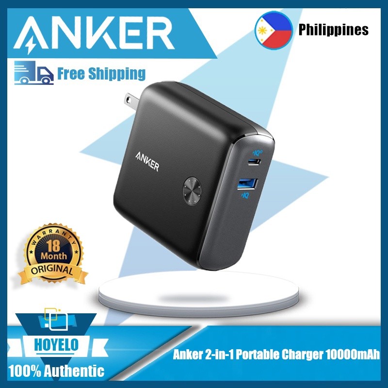 Anker PowerCore Fusion 10000mah 2 in 1 Pengisi Daya Dinding Bank Daya |CDD09464|