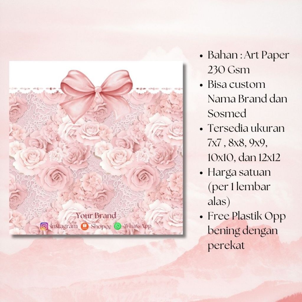 

ALAS PACKING GELANG DAN AKSESORIS TEMA COQUETTE ALAS PACKING FREE PLASTIK BISA CUSTOM
