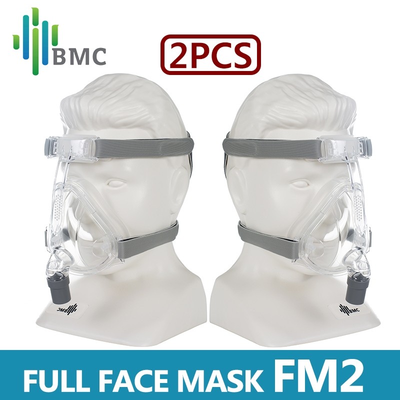 [2PCS]BMC FM2 Masker Wajah Penuh CPAP Auto CPAP APAP BIPAP Mesin Ukuran S/M/L Masker Wajah Penuh Ant