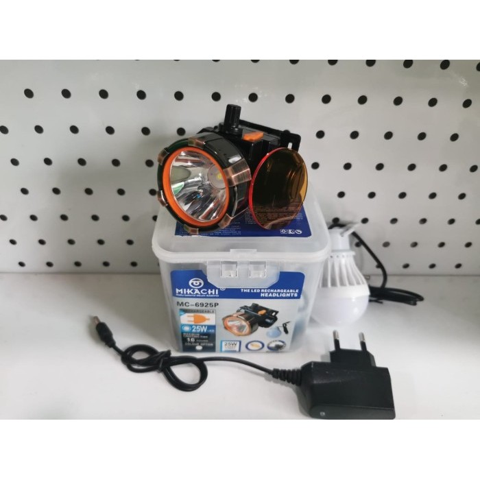 Terlaris Senter Kepala Litium Mikachi 25Watt Mc 6925 D3P1