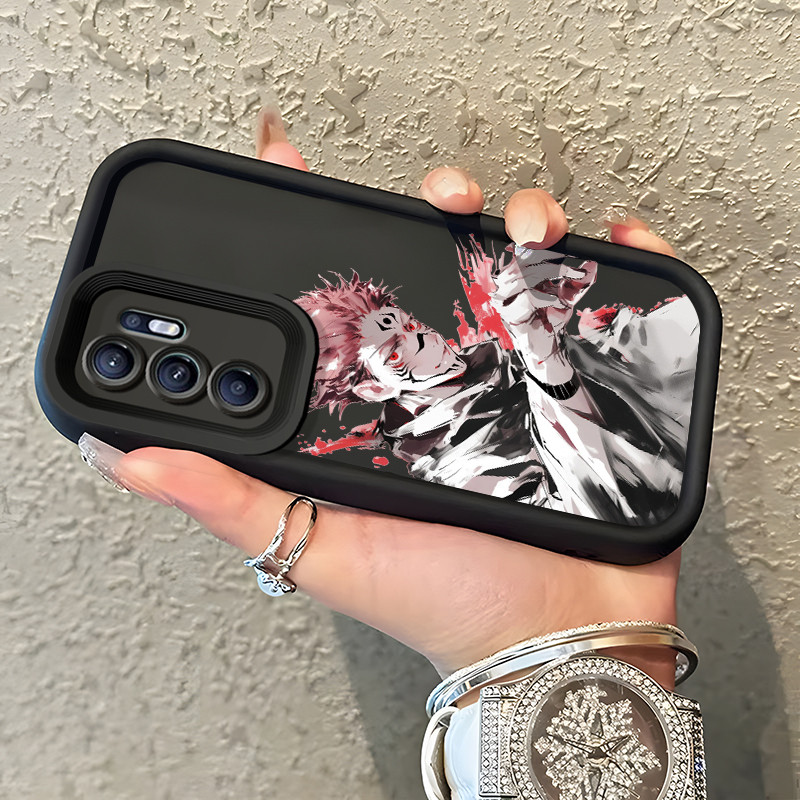 Casing Hp Untuk OPPO Reno 6 Case Casing Cesing pola pria berbulu merah Kesing Silikon lunak Kasing H