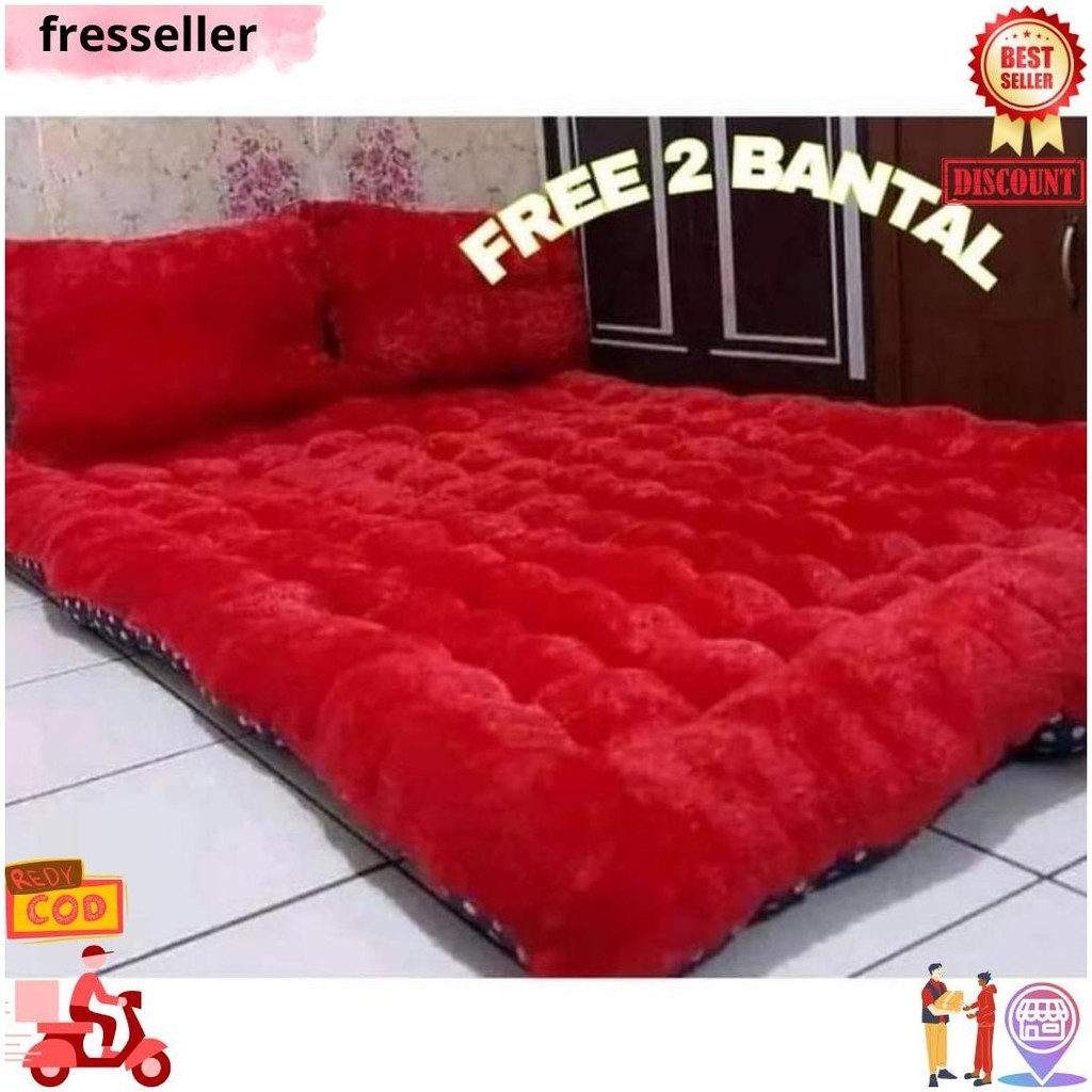 Kasur Lantai Gender Bulu Rasfur Premium 140X180 Tebal 15Cm / Bonus 2Bantal D Cod