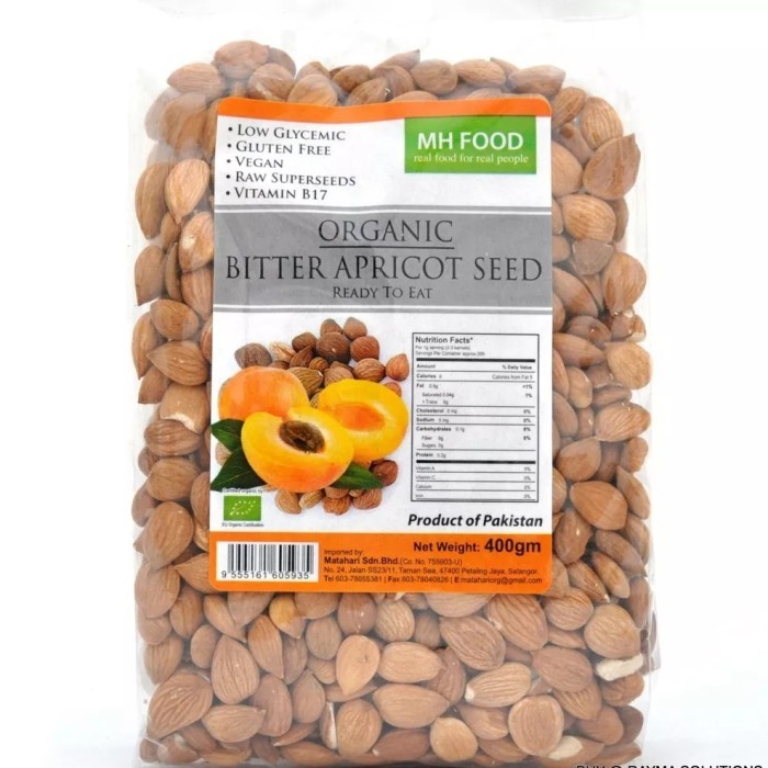

Biji Aprikot Organik Pahit 400g. Bitter Apricot Seed Organic