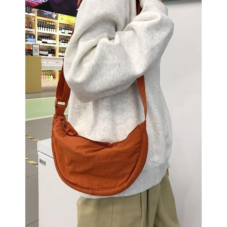 gjk-25 SORA Sling Bag Waistbag Tas Selempang Taslan Empuk Resleting Half Mini Slingbag Kecil Lucu Fa