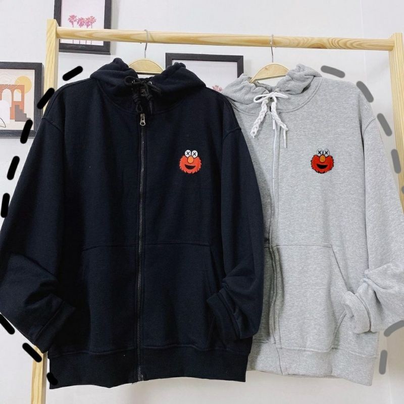 Epix Apparel Jaket Zip Hoodie ELMO Cute Cartoon Sablon Simple BIGSIZE Jacket Zipper Pria Wanita Jump