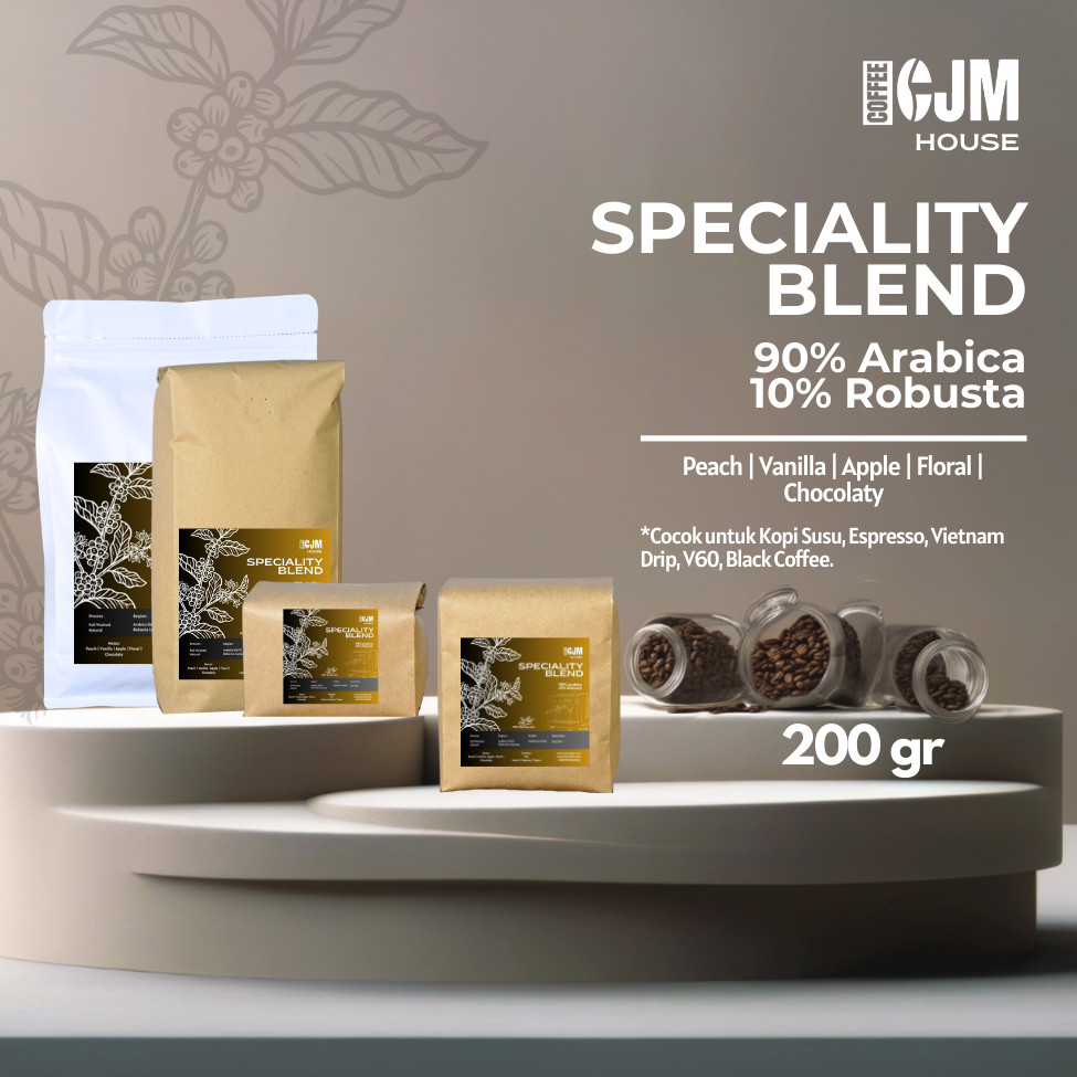 

200Gr 90% Lampung 10% Arabica | CJM Coffee House | Kopi Premium Asli | House Blend LampungXPuntang