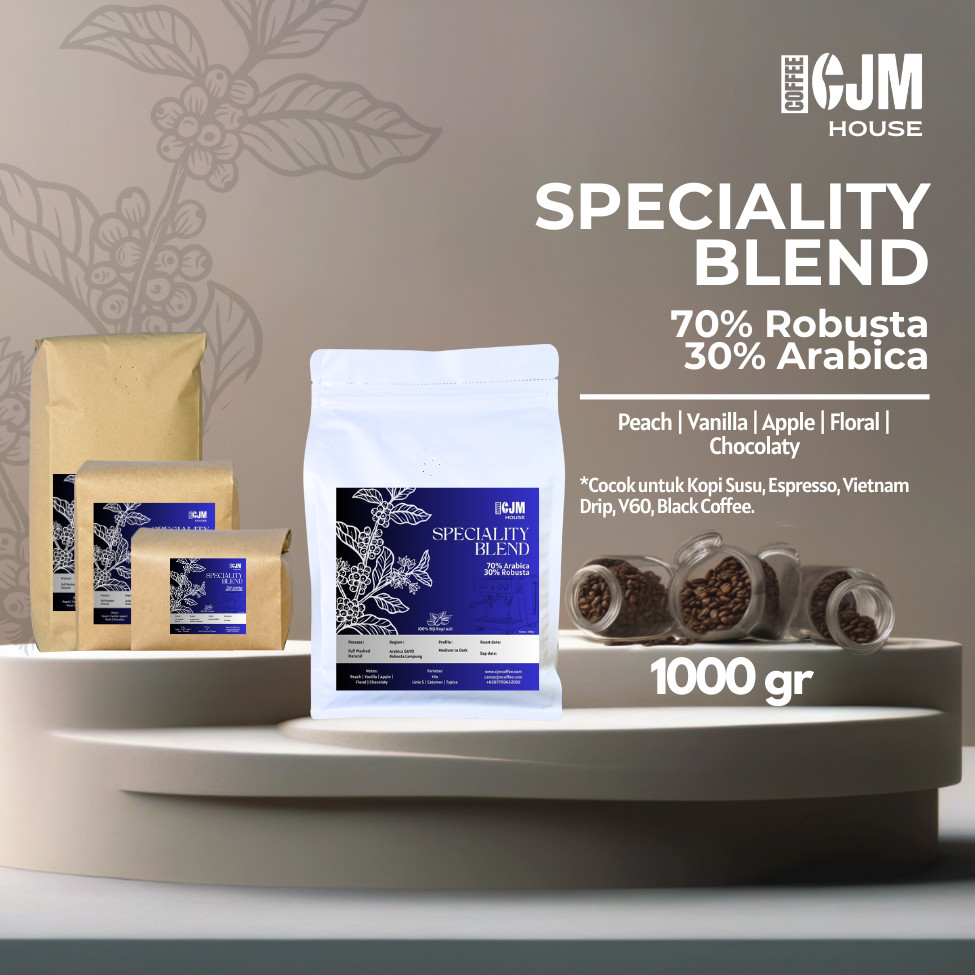 

1Kg 70% Robusta 30% Arabika | CJM Coffee House | Kopi Premium Asli | House Blend LampungXGayo