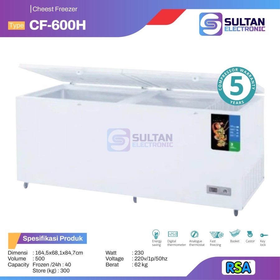 RSA CHEST FREEZER CF600H / CF-600H / CF 600 H