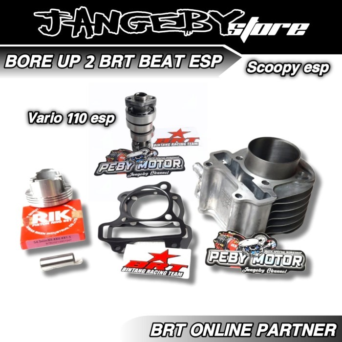 Diskon PAKET BORE UP BRT 2 BEAT SCOOPY VARIO 110 ESP BLOK PISTON CAST IRON