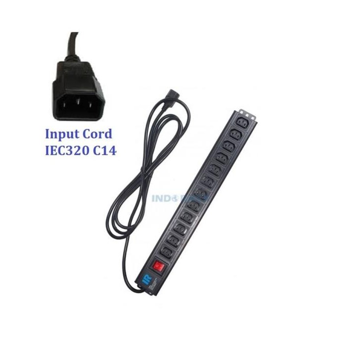 Indorack Power Distribution Unit 12 Outlet Socket IEC 320 C14-C13